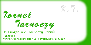 kornel tarnoczy business card