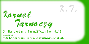 kornel tarnoczy business card